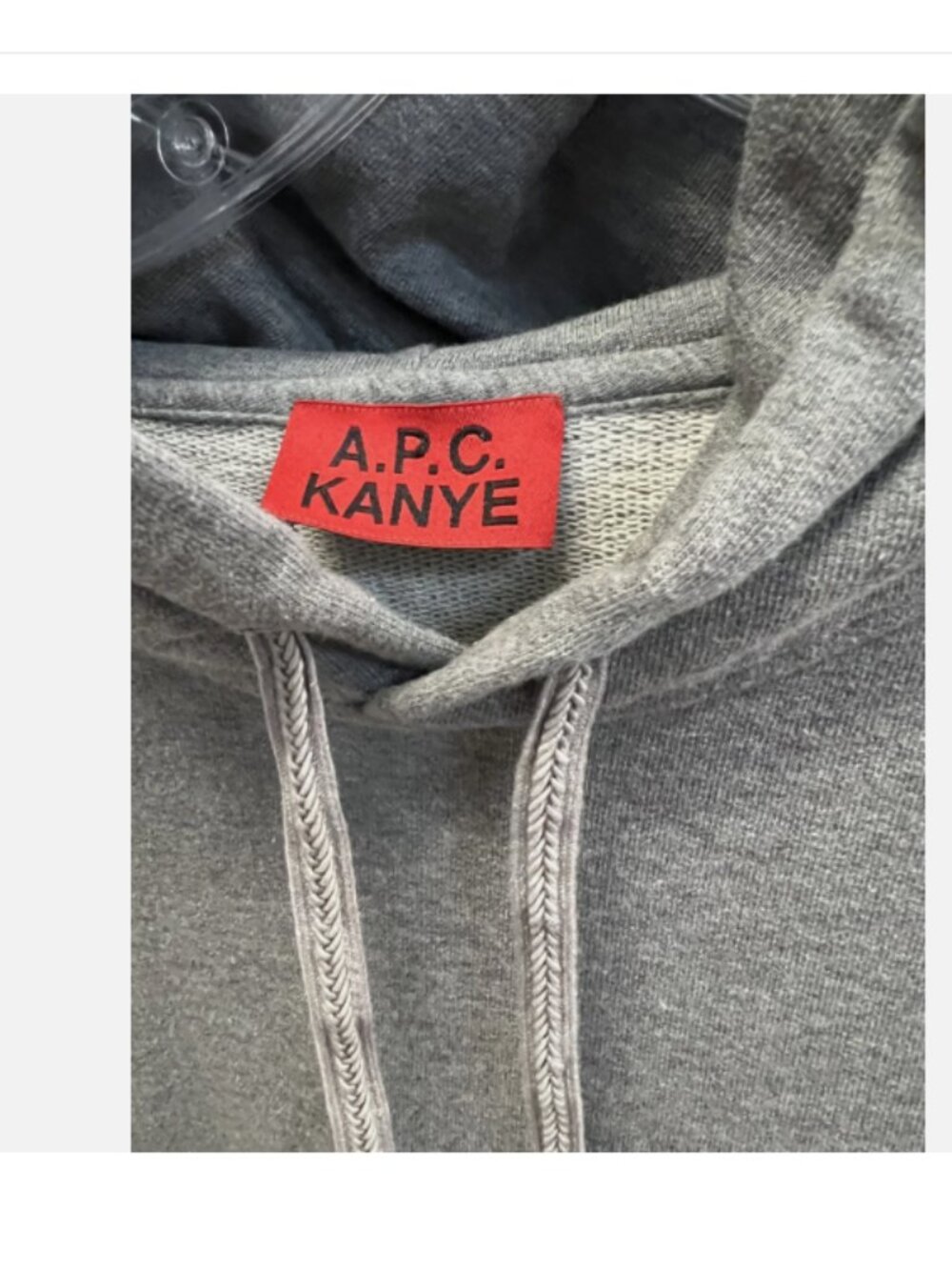 A.P.C. x KANYE WEST Short Sleeve Grey Hoodie Size L - Picture 4 of 4